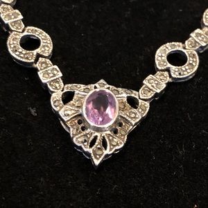 Stunning Art Deco silver and amethyst necklace